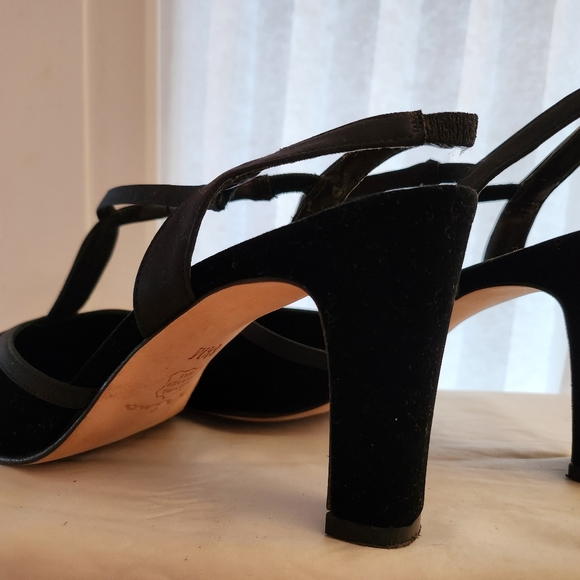 Black Velvet Closed toe Sling-Back Heels by Nina - Picture 4 of 5